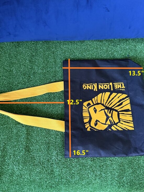 Disney Lion King Broadway Musical Tote Reusable Shopping Bag Black Yellow Simba - Picture 2 of 12